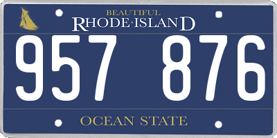 RI license plate 957876