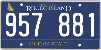 RI license plate 957881
