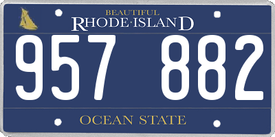 RI license plate 957882
