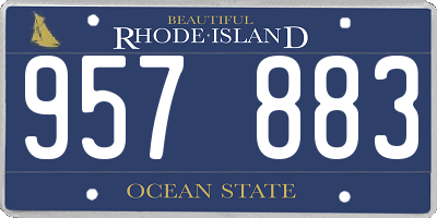 RI license plate 957883