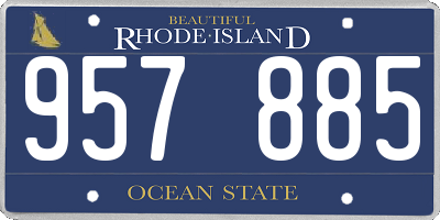 RI license plate 957885