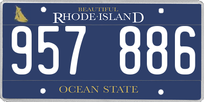 RI license plate 957886