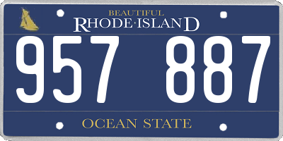 RI license plate 957887