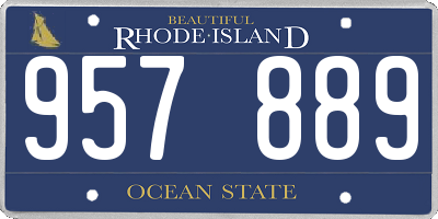 RI license plate 957889