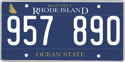 RI license plate 957890