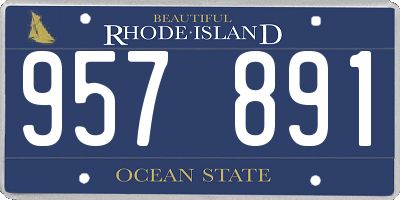 RI license plate 957891