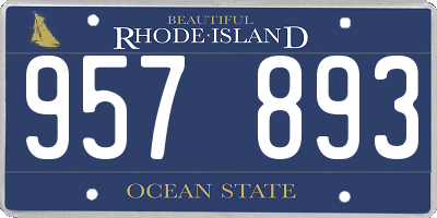 RI license plate 957893