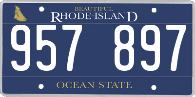 RI license plate 957897