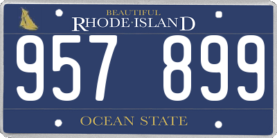 RI license plate 957899