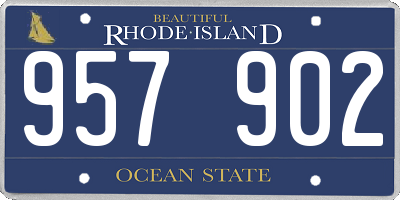 RI license plate 957902