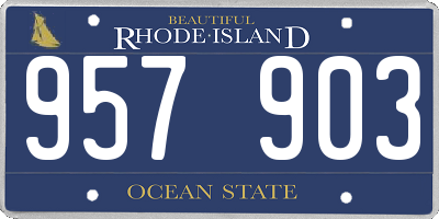 RI license plate 957903