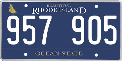 RI license plate 957905