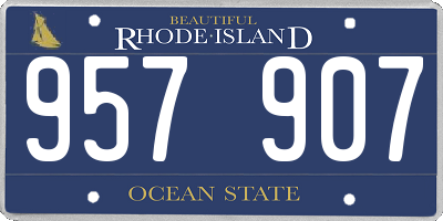 RI license plate 957907