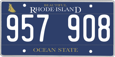 RI license plate 957908
