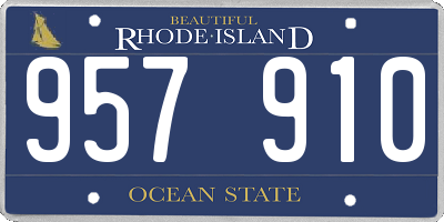 RI license plate 957910
