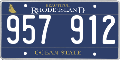 RI license plate 957912