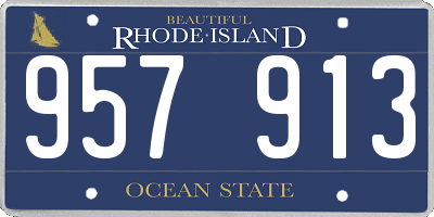 RI license plate 957913