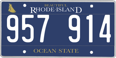 RI license plate 957914