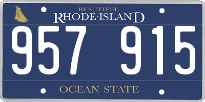 RI license plate 957915