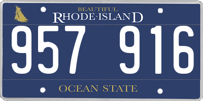 RI license plate 957916