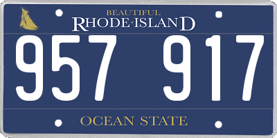 RI license plate 957917