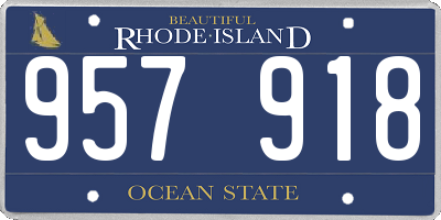 RI license plate 957918