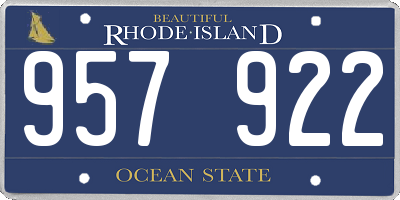 RI license plate 957922