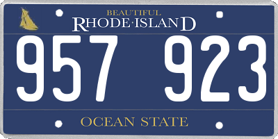 RI license plate 957923