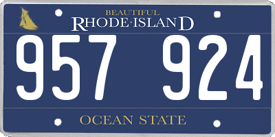 RI license plate 957924