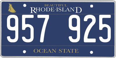 RI license plate 957925