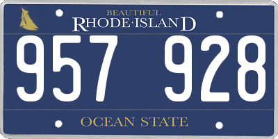 RI license plate 957928