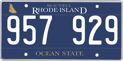 RI license plate 957929