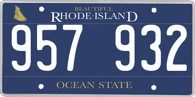 RI license plate 957932