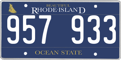 RI license plate 957933