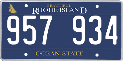 RI license plate 957934