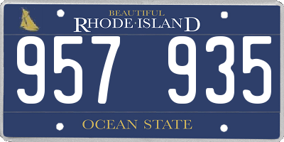 RI license plate 957935