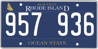 RI license plate 957936