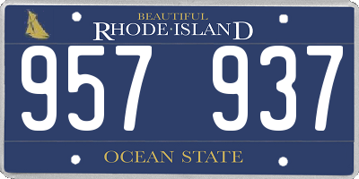RI license plate 957937