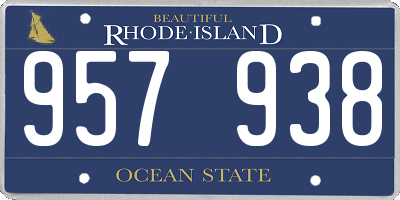 RI license plate 957938