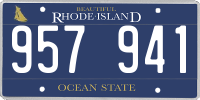 RI license plate 957941