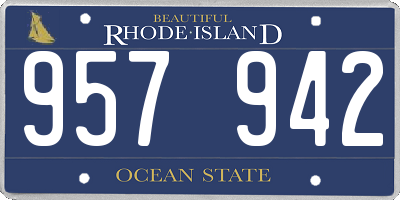RI license plate 957942