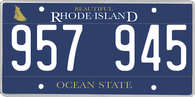 RI license plate 957945