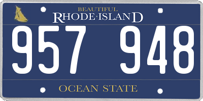 RI license plate 957948