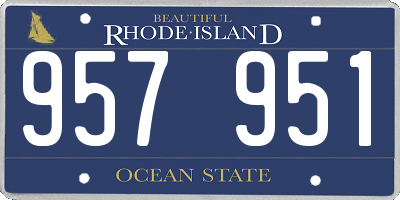 RI license plate 957951