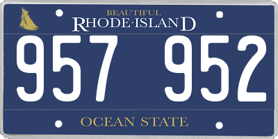 RI license plate 957952