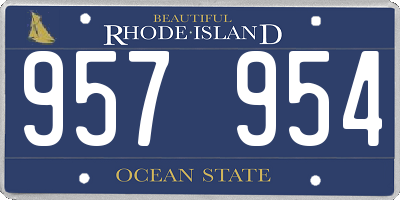 RI license plate 957954