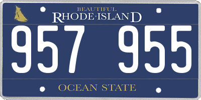 RI license plate 957955