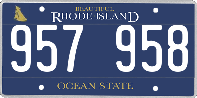 RI license plate 957958
