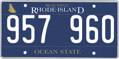 RI license plate 957960