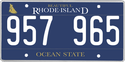 RI license plate 957965